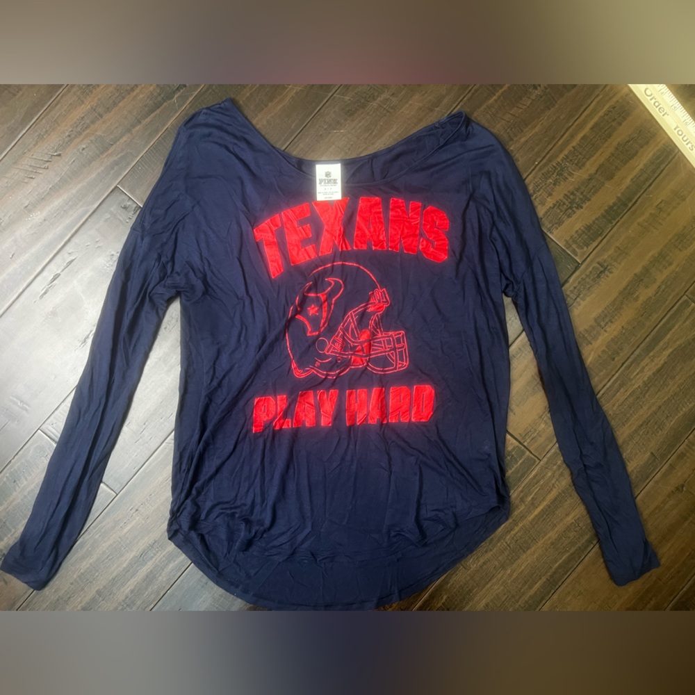 Victoria's Secret Pink Navy Texans Football Top